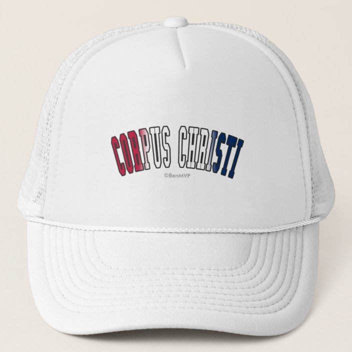 Corpus Christi in Texas State Flag Colors Mesh Hat