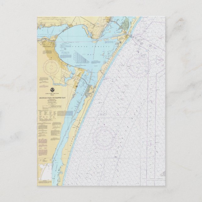 Corpus Christi Nautical Chart Postcard (Front)