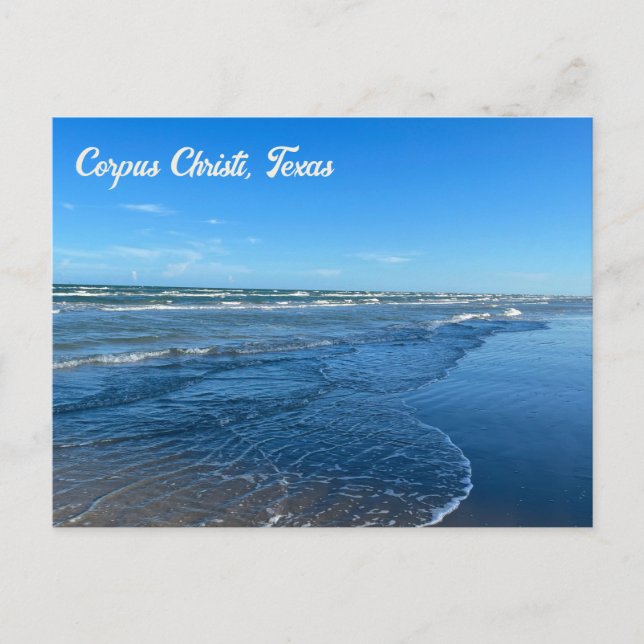 Corpus Christi Texas Beach Waves Photography Postcard (Front)