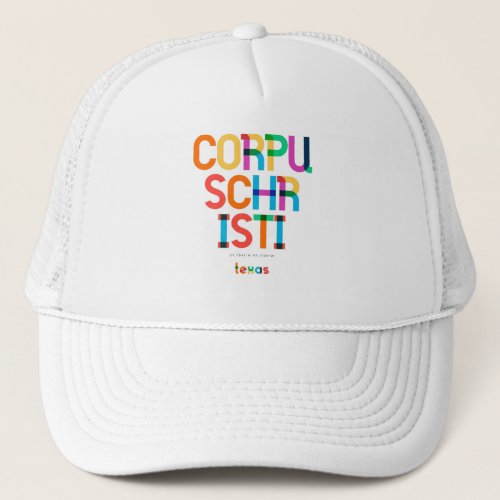 Corpus Christi Texas Mid Century Pop Art Trucker Hat