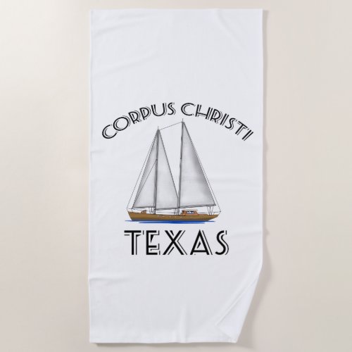 Corpus Christi Texas Sailing Beach Towel