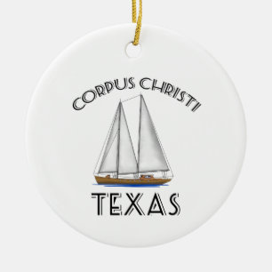 Corpus Christi Texas Sailing Ceramic Ornament
