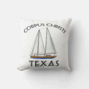 Corpus Christi Texas Sailing Throw Pillow