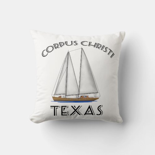 Corpus Christi Texas Sailing Throw Pillow