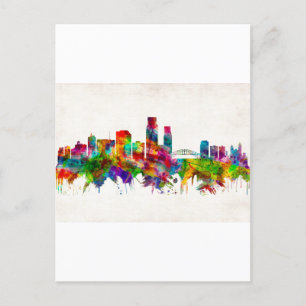 Corpus Christi Texas Skyline Invitation Postcard
