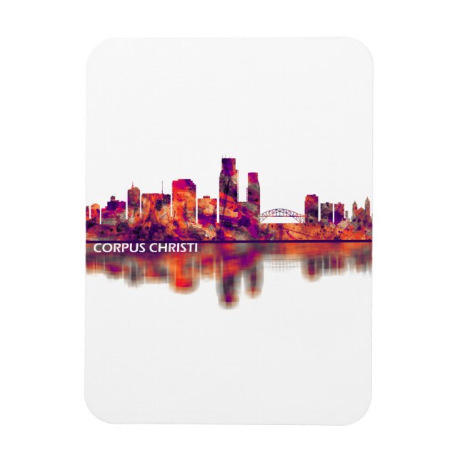 Corpus Christi Texas Skyline Magnet (Vertical)