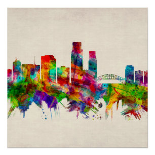 Corpus Christi Texas Skyline Poster