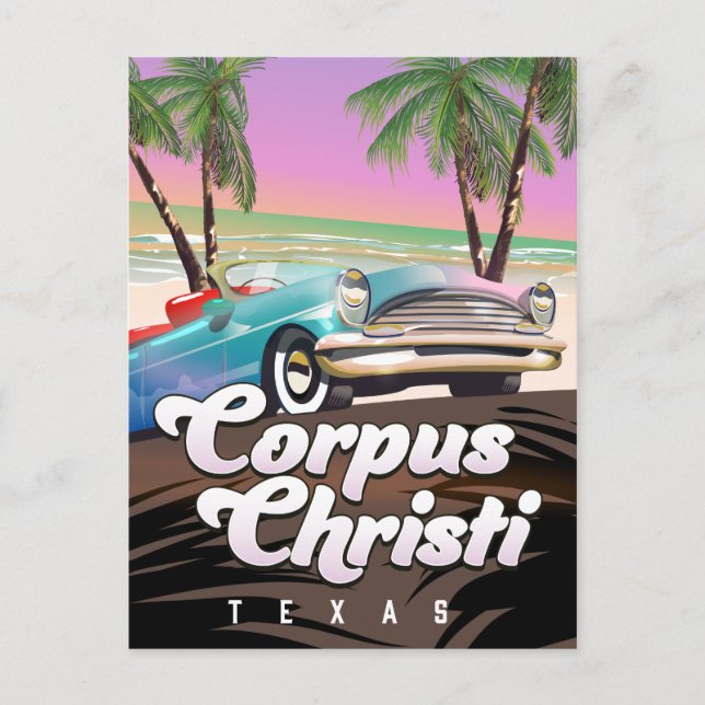 Corpus Christi Texas vacation poster Postcard (Front)
