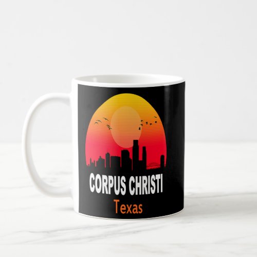Corpus Christi Texas Vintage Sunset Retro City Sta Coffee Mug