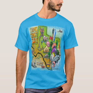 Corpus Christi Tx Cartoon Map T-Shirt