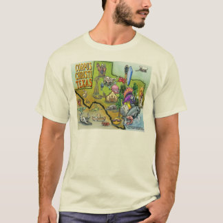 Corpus Christi Tx Cartoon Map T-Shirt