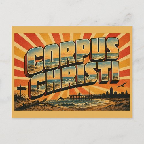Corpus Christi TX Gulf Beach Dunes Art Postcard