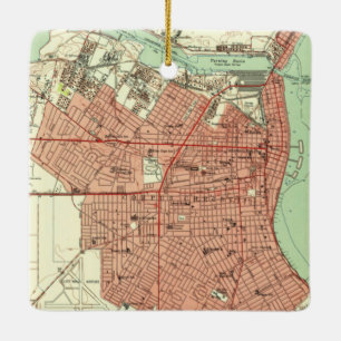 Corpus Christi TX Map 1951 Ceramic Ornament