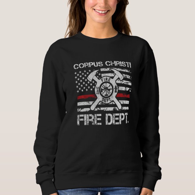 Corpus Christie Texas Fire Department Thin Red Lin Sweatshirt (Front)
