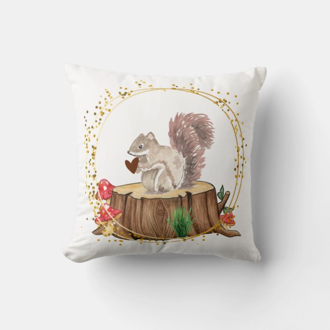 Corragecore Squirrel Throw Pillow (Front)