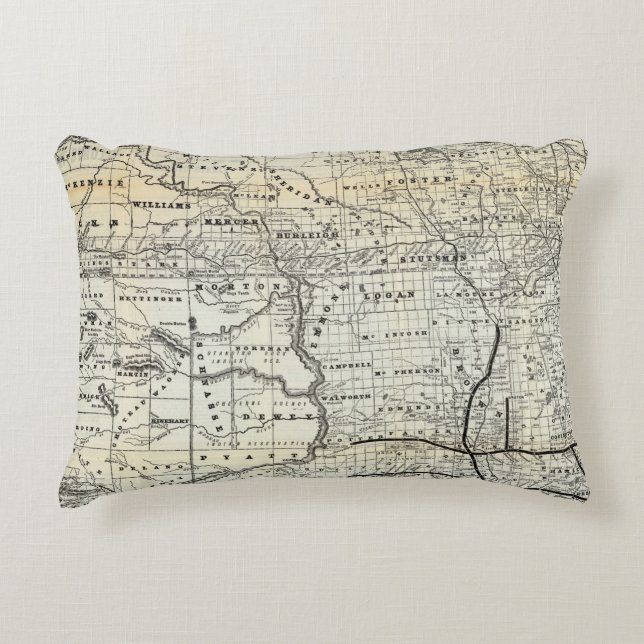 Correct map of Dakota Decorative Pillow (Front)