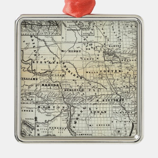 Correct map of Dakota Metal Ornament (Front)