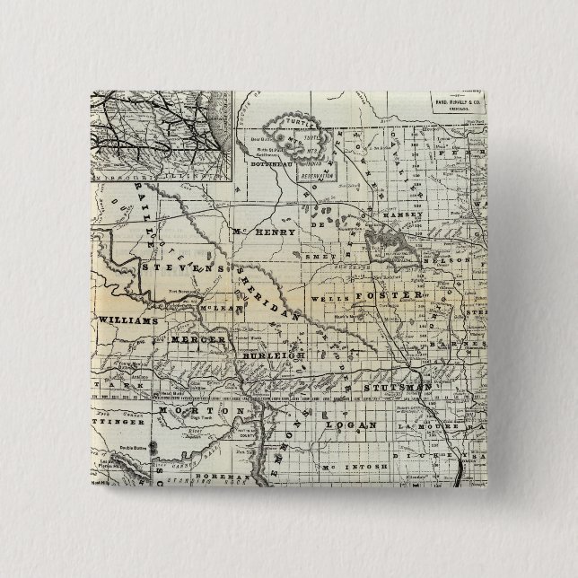 Correct map of Dakota Pinback Button (Front)