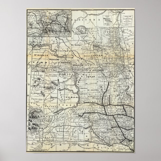 Correct map of Dakota Poster (Front)
