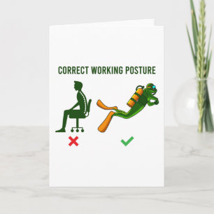 Correct Working Posture Scuba Diver Apparel Diving Card