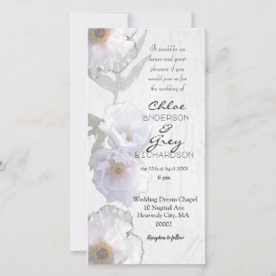 Corrected Wedding Ceremony Invitation with peonies