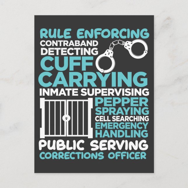 Correction Officer Police Man Job law enforcement Postcard (Front)