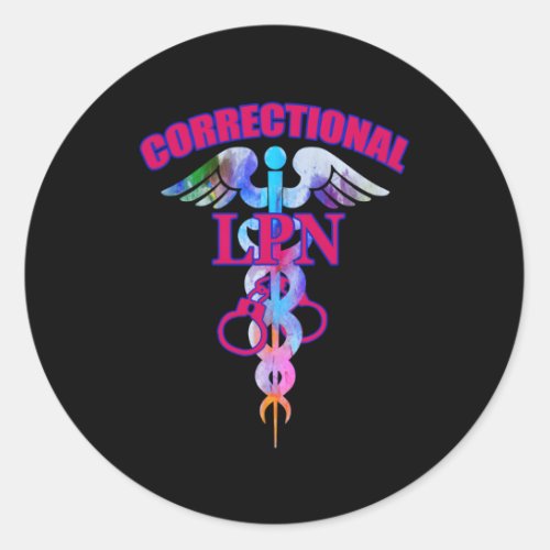 Correctional Lpn Practical Nurse Caduceus Symbol Classic Round Sticker