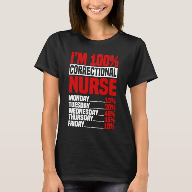 Correctional Nurse 100 RN Correction Forensic Nurs T-Shirt (Front)