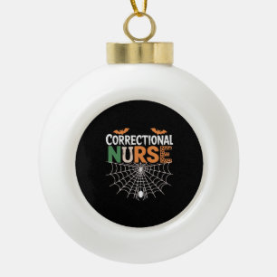 Correctional Nurse Halloween Pumpkin Classic T-Shi Ceramic Ball Christmas Ornament
