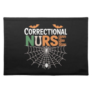 Correctional Nurse Halloween Pumpkin Classic T-Shi Cloth Placemat