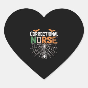 Correctional Nurse Halloween Pumpkin Classic T-Shi Heart Sticker