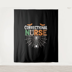 Correctional Nurse Halloween Pumpkin Classic T-Shi Tapestry