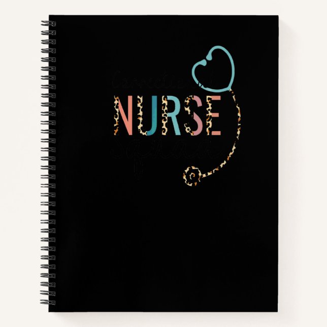Correctional Nurse Jail Squad Leopard Stethoscope  Notebook (Front)