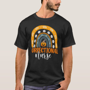 Correctional Nurse Nursing Rainbow Pumpkin Hallowe T-Shirt