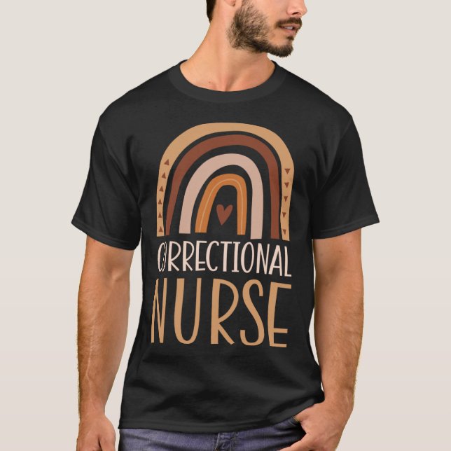 Correctional Nurse Nursing School Trendy Bohemian  T-Shirt (Front)