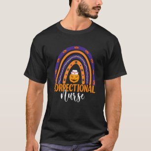 Correctional Nurse Rainbow Halloween Pumpkin Nursi T-Shirt