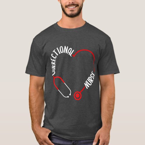 Correctional Nurse Stethoscope Nurses Nursing Esse T_Shirt