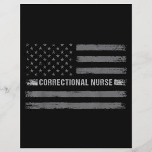 Correctional Nurse US Flag Vintage Health Care Flyer