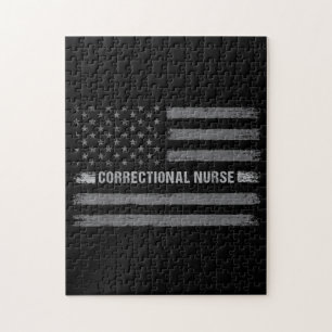 Correctional Nurse US Flag Vintage Health Care Jigsaw Puzzle