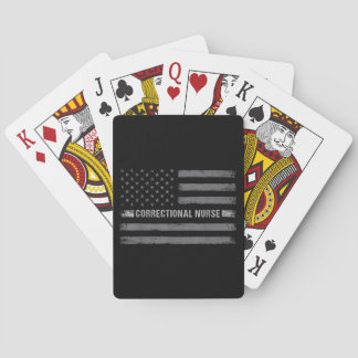 Correctional Nurse US Flag Vintage Health Care Poker Cards
