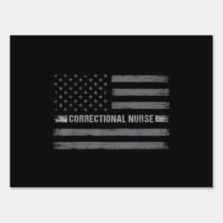 Correctional Nurse US Flag Vintage Health Care Sign