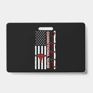 Correctional Nurse USA Flag Nursing RN Badge