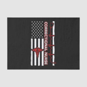 Correctional Nurse USA Flag Nursing RN Tissue Paper