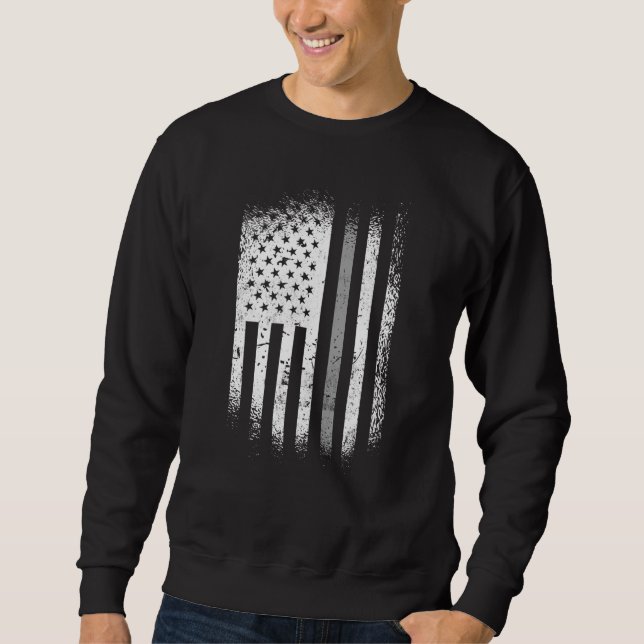 Correctional Officer American Flag Silver Line Sweatshirt (Front)