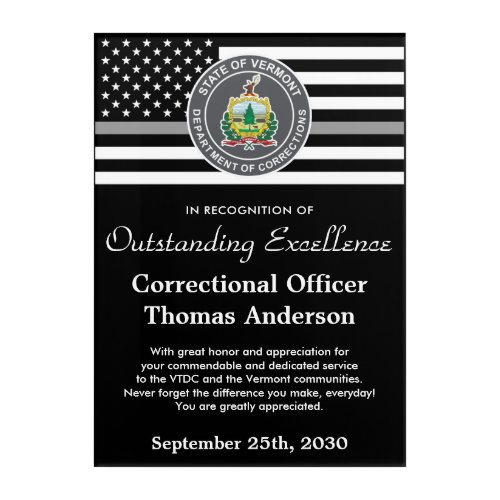 Correctional Officer Award Prison Department Logo Acrylic Print