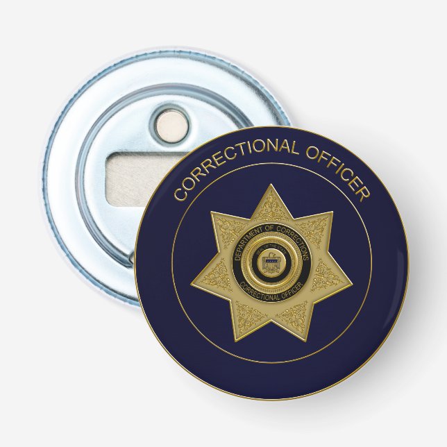 Correctional Officer Badge G01-Round Bottle Opener (Front)