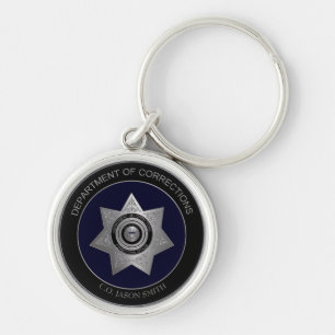 Correctional Officer, Badge-Personalized Keychain