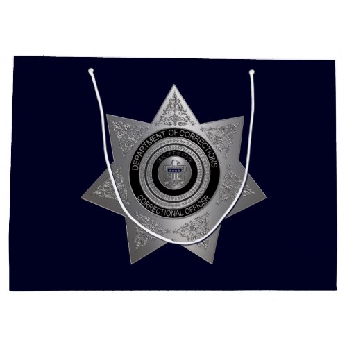Correctional Officer Badge Silver_Blue_Lg Gift Bag