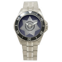 Correctional Officer Badge Silver Wrist Watch