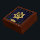Correctional Officer Badge Trinket Box<br><div class="desc">Correctional Officer Badge is a graphic art design. The badge is created in gold and black with a small touch of blue. A decorative seven (7) point gold star forms the badge. Text curving the top of the badge reads: DEPARTMENT OF CORRECTIONS. Text curving the bottom reads: CORRECTIONAL OFFICER. These...</div>